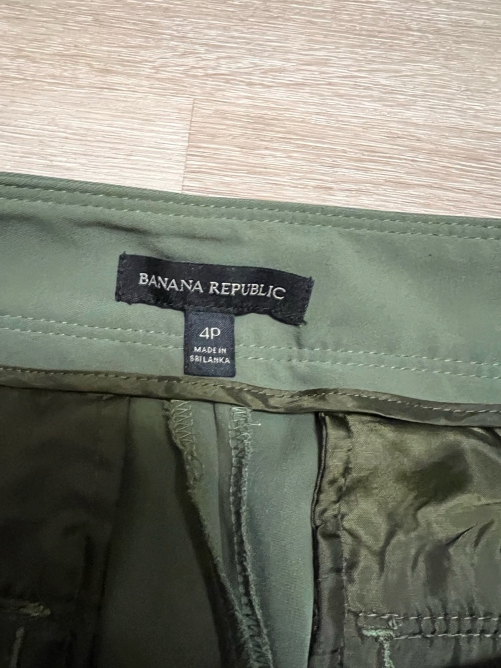 Olive Green Belted Wide Leg Trousers High Waist Tailored Minimalist Chic - Picture 3 of 8